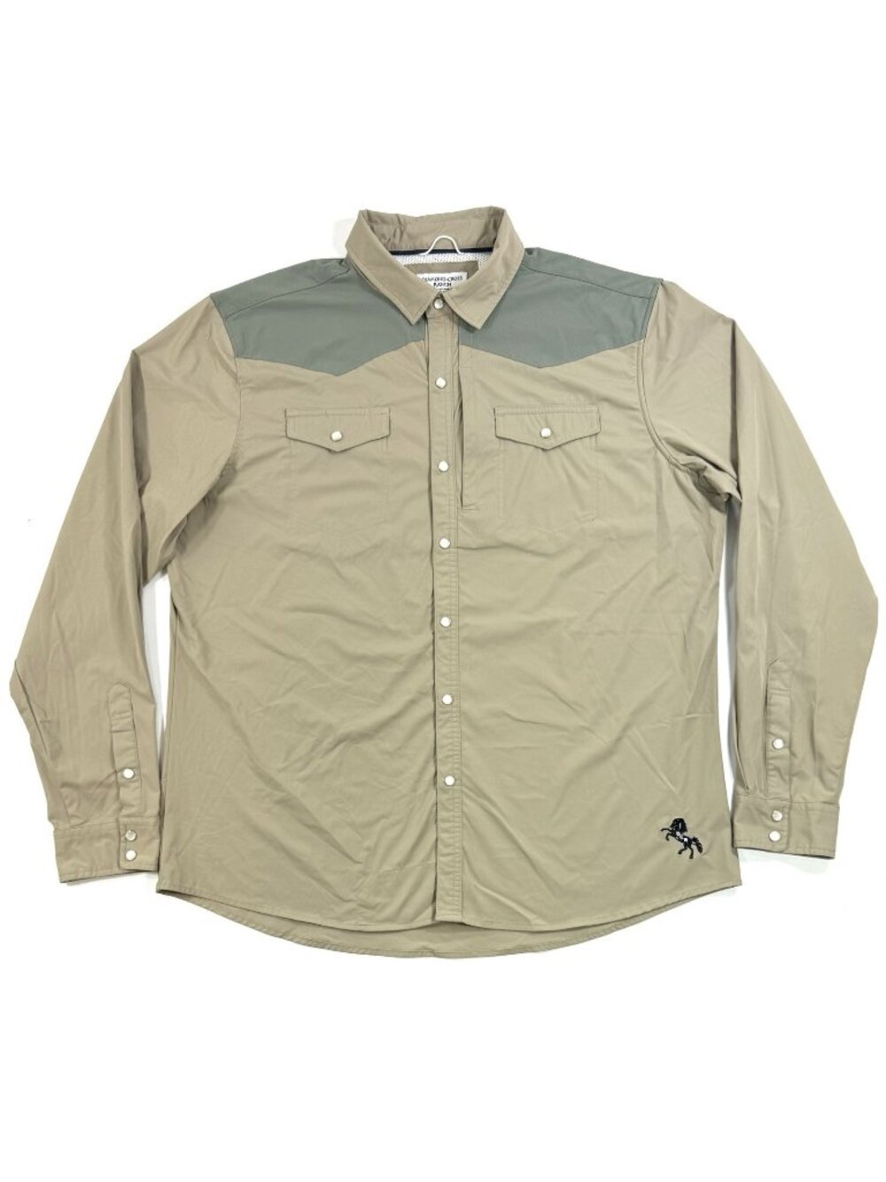 Diamond Cross Ranch Mens Shirt Pearl Snap Western Size 2XL Performance Stretch
